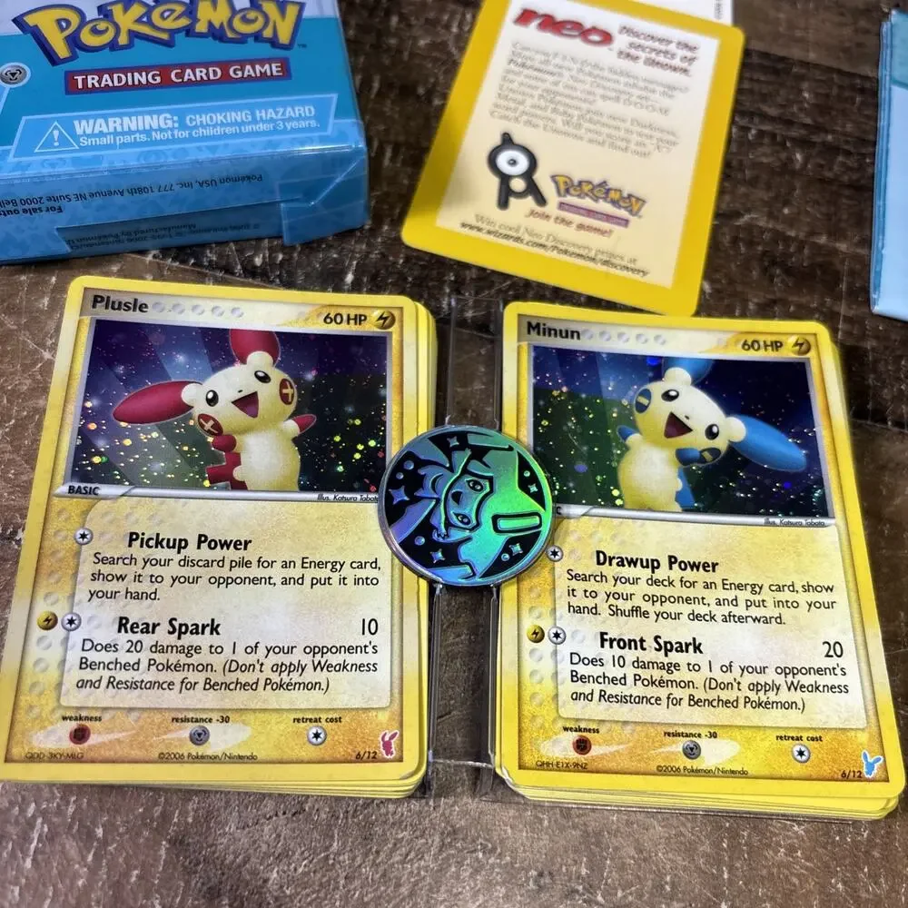 2006 Pokemon EX 2-Player Trainer Kit [Plusle & Minun] Jirachi Coin Papers OPEN